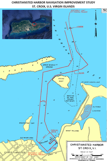 MAP of Christiansted Harbor Navigation Improvement Study, USVI